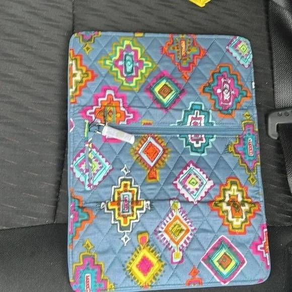 🆕 Vera Bradley Trifold Wallet Aztec Blue New With Tags and Glasses Case Bundle - Picture 7 of 11